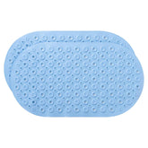 Kuber Industries Bath Mat | PVC Bathroom Mat | Shower Bath Mat | Floor Tub Mat | Bathroom Oval Mud Mat | Anti-Skid Shower Bathroom Mat | Q-02B |Pack of 2| Light Blue